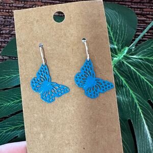 BOGO FREE BLUE METAL BUTTERFLY EARRINGS